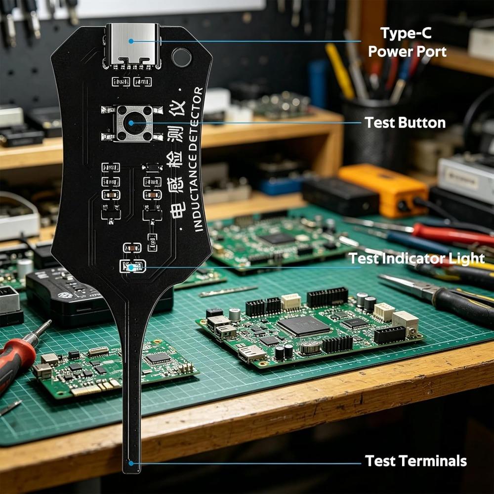 Type-C Inductor Tester, Electronic Circuit Board Inductance Detector, High-Sensitivity Electromagnetic Induction Rapid Fault Detection Tool