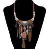 Ethnic Vintage Boho Tassel Necklaces for Women Feather Beads Necklace Bohemian Party Jewelry Gift AVE