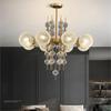 Свет роскошные ретро люстры из меди стеклянный шар гостиная спальня освещение светодиодные люстры украшение дома светильники