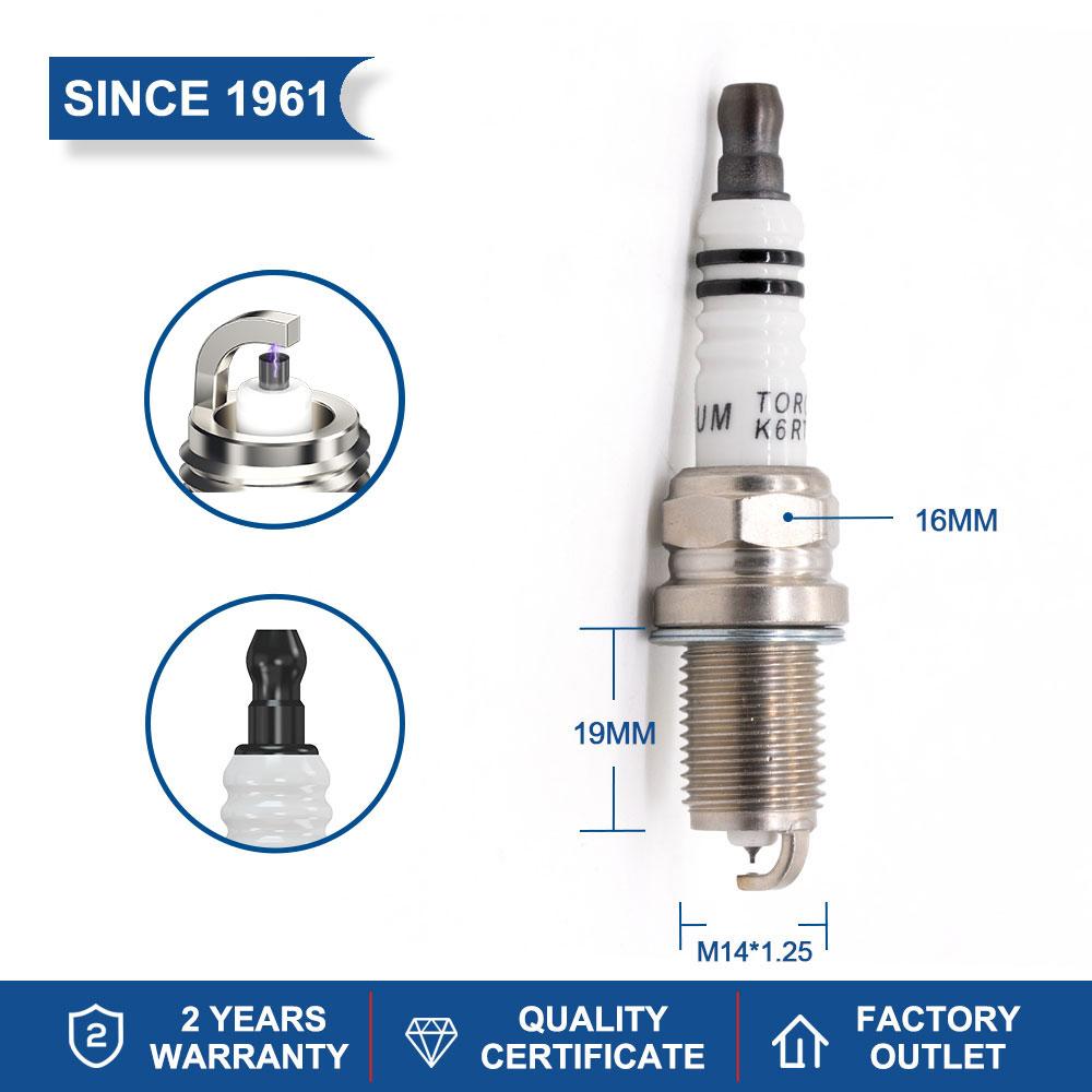 4 шт. Иридиевая свеча зажигания TORCH K6RTIP Замена для 7700500155 FR78X PFR6B BKR6E Denso IK20 IK20TT TORCH 7026 LFB479Q3707800A FR6KI332S