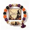 Halloween-themed bracelet with cute ghost magic hat pendant and string beads handcrafted bracelet
