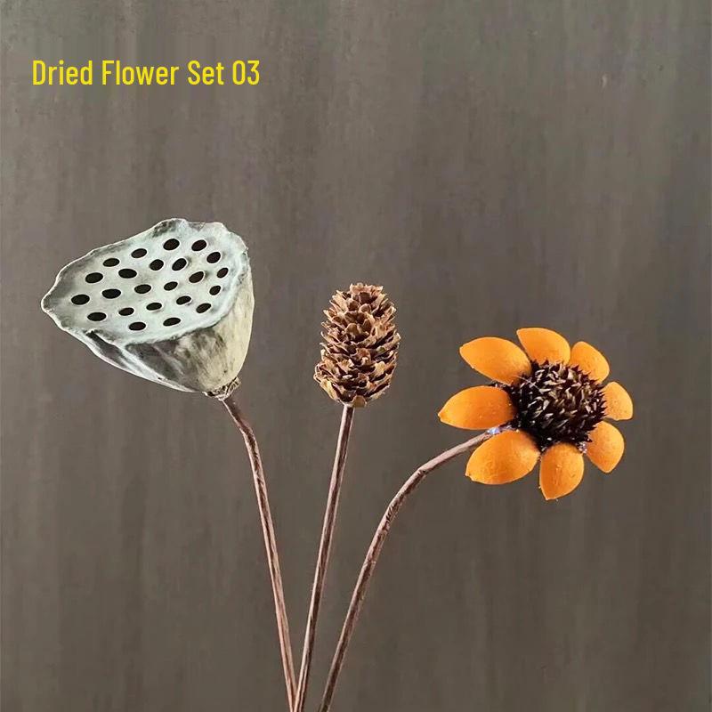 Zen Bouquet: Preserved Natural Cotton and Wheat Ear Flower Arrangement for Living Room Decor