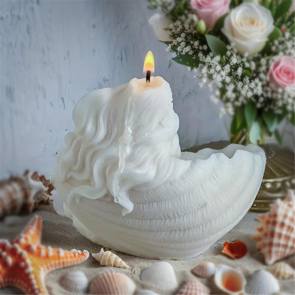 DIY Shell Mermaid Candle Silicone Mold Unique Shell Mermaid Candles Making Mold Easy To Clean Silicone Accessory Mold