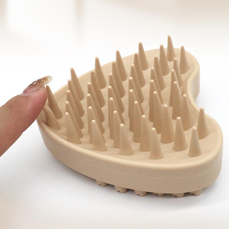 Массажер для кожи головы в форме сердца 3-в-1, силиконовый, мягкая расческа, уход за корнями влажных и сухих волос, очищение кистей для макияжа, шампунь, инструмент для душа