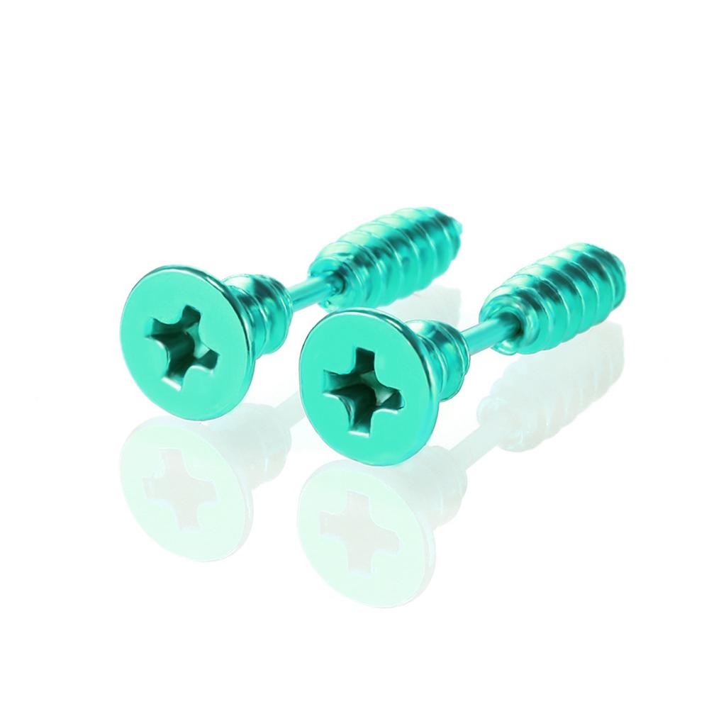 Multiple Colors Small Stainless Steel Screw Men's Studs Earrings Women Punk Gothic Black Tragus Piercing Ear Jewelry Accessories