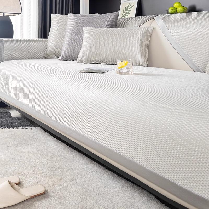Ice Silk Sofa Cushion, Non-Slip, Advanced Sense, Summer Mat Cushion, Simple Summer Sofa Cover, Armrest Cover Cloth Towel