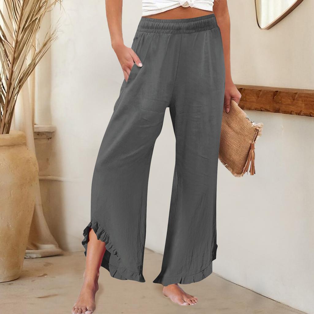 Женские брюки с карманами, деловые, повседневные, легкие, свободные брюки