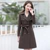 Women's Mid-length Trench Coat Female Spring and Autumn Korean Style Double-breasted Slim Fit Overoat for Women