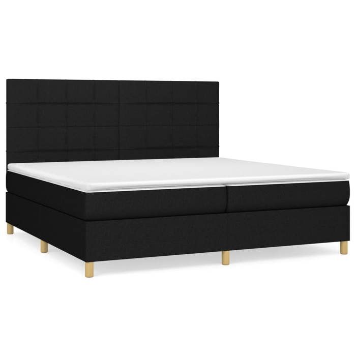 Maison Exclusive - Sommier à lattes de lit avec matelas Noir 200x200 cm Tissu