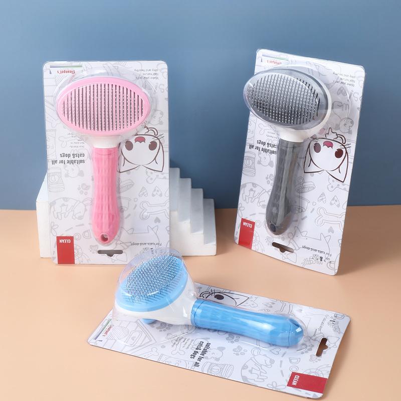 Press-to-Remove Hair Pet Comb, Styling Cat Comb, Automatic Hair Removal Grooming Dog Comb