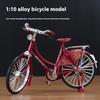1шт 1:Винтажная модель велосипеда из красного сплава в масштабе 10, коллекционная металлическая реплика велосипеда с подвижной цепью, домашний декоративный элемент для дня рождения, выпускного