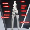 Многофункциональные усиленные электромонтажные пассатижи - 8,5" с пружинным механизмом и закаленными губками для снятия изоляции, резки и обжима