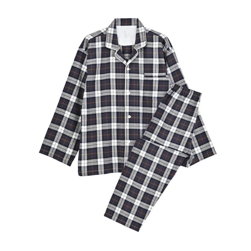 Cotton Flannel Pajama Set Womens Mens Loungewear Soft Warm Sleepwear Fall Winter