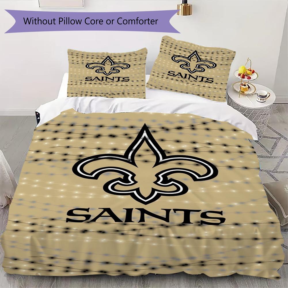 New Orleans Saints Pattern Bedding uilt Set uilt Cover Pillowcase Home Decoration Birthday Gift (1*duvet cover + 2*pillowcase without core)