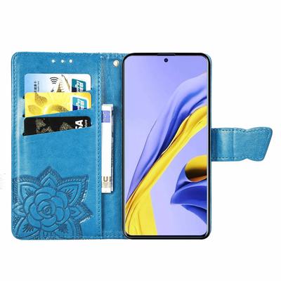 Для Samsung Galaxy A51 4G SM-A515 Чехол для телефона с тисненым узором бабочки, устойчивый к царапинам, из ПУ кожи, чехол-кошелек с подставкой и ремешком