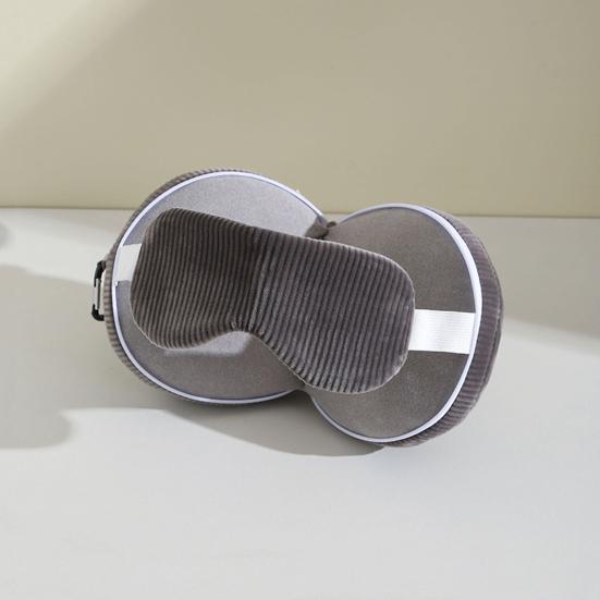 Дорожная подушка для шеи с маской для глаз 2-в-1 Портативная подушка для поддержки шеи На молнии Складная подушка