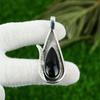 Root Chakra Pear Black Onyx Stone 925 Silver Engagement Bezel Mother New Pendant