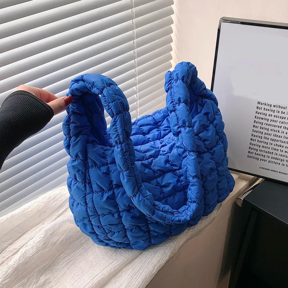 Женская стеганая сумка через плечо с мягкой подкладкой, плиссированные сумки на плечо с пузырьками и облаками, большая сумка-ведро, дизайнерская сумка, сумки со складками 2024