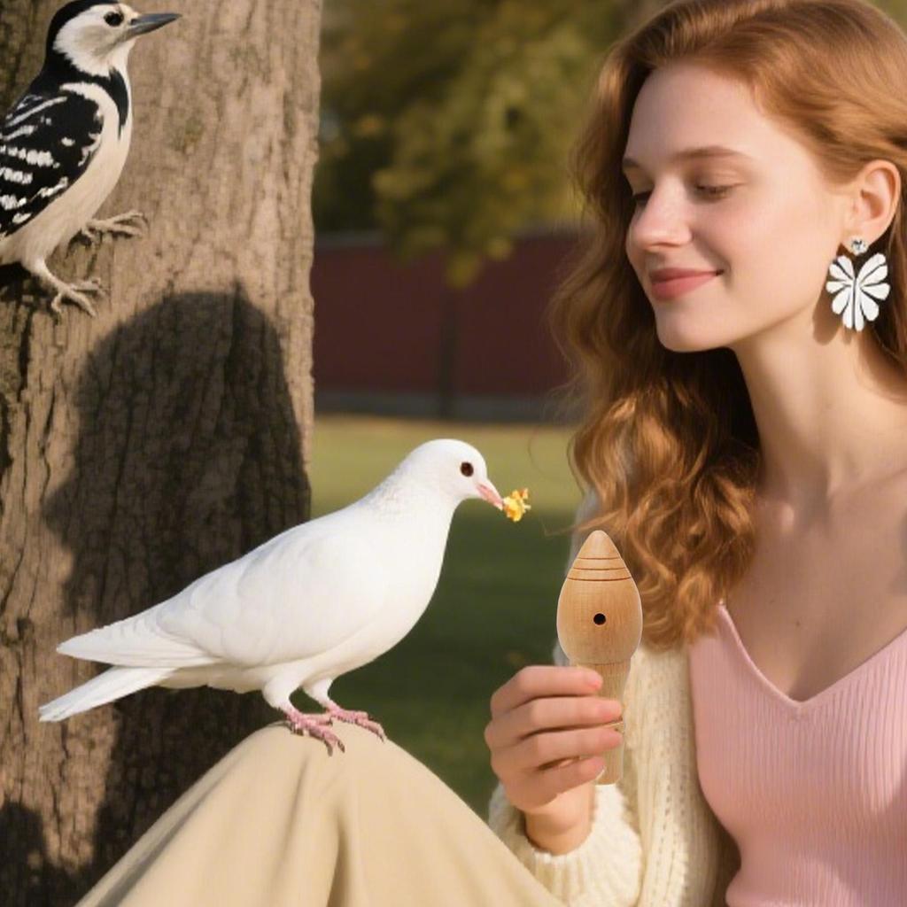Bird Hunting Whistle - Durable Beech Wood Bird Call with Realistic Bird Sounds, Lightweight for Outdoor Hunting & Music Entertai