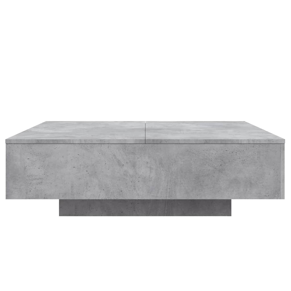 Stolik Kawowy Z Oświetleniem Led, Szarość Betonu, 100X100X31 Cm