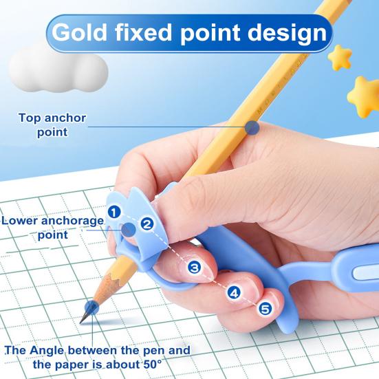 Держатель для карандашей, регулируемая длина, мягкий, удобный, эргономичный дизайн, инструмент для почерка для малышей, держатель для ручек