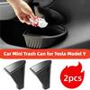 2PCS Car Front Door Organizer Trash Can For Tesla Model Y Door Storage Box Organizer Garbage Can For Model Y Interior Accessory