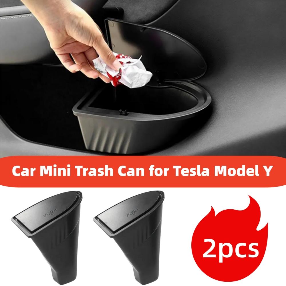 2PCS Car Front Door Organizer Trash Can For Tesla Model Y Door Storage Box Organizer Garbage Can For Model Y Interior Accessory