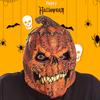 Pumpkin Head Mask for Halloween Latex Material Scary Mouth Design Cosplay Prop for Adults