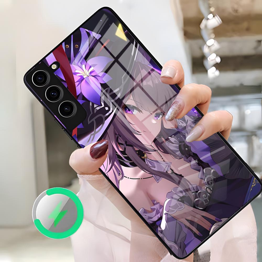 Чехол для телефона Honkai Star Rail Herta для Samsung S26 Ultra S25 Edge S23 S22 S21 S20 Ultra Plus S24 Fe A25 Магнитная стеклянная крышка