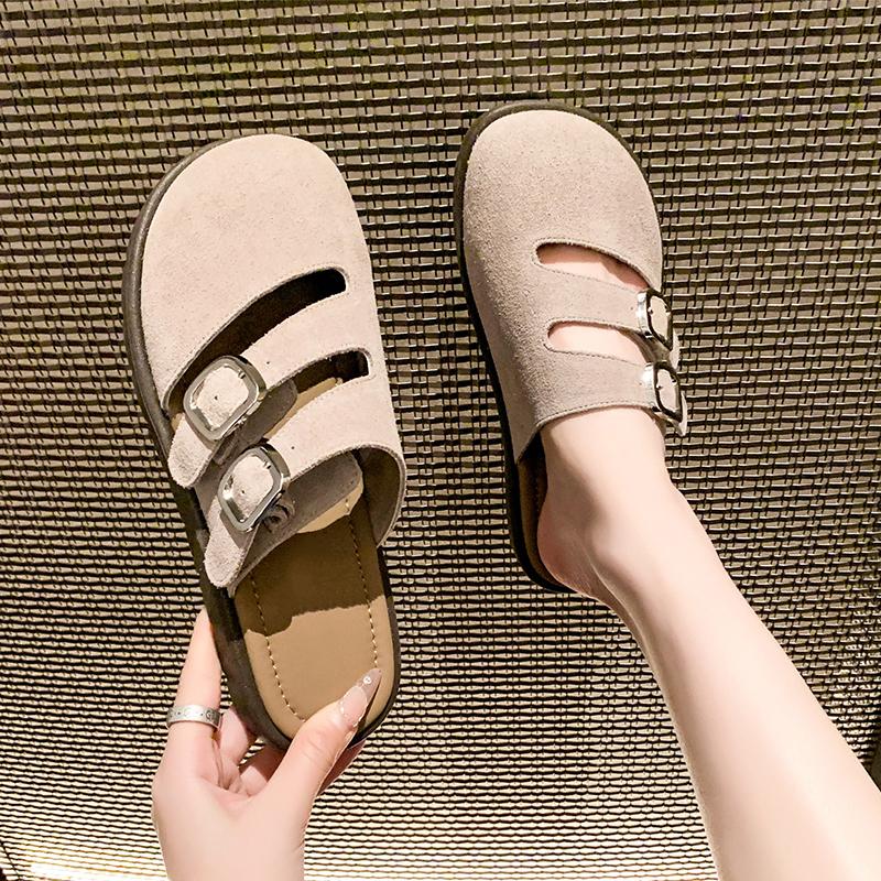Мода Модные летние женские замшевые мокасины женские мужские сандалии на плоской подошве из пробки парные пляжные сандалии классические мужские мюли сабо