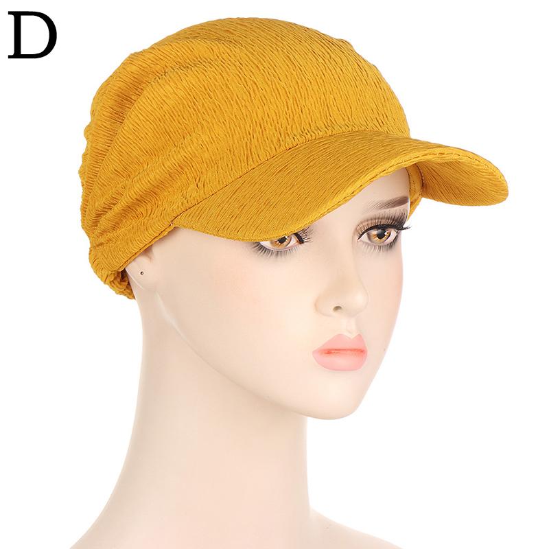 1PC Sun Hat Sunscreen Cap Solid Color Turban Cap Summer Female Hat Fashion Female Hat