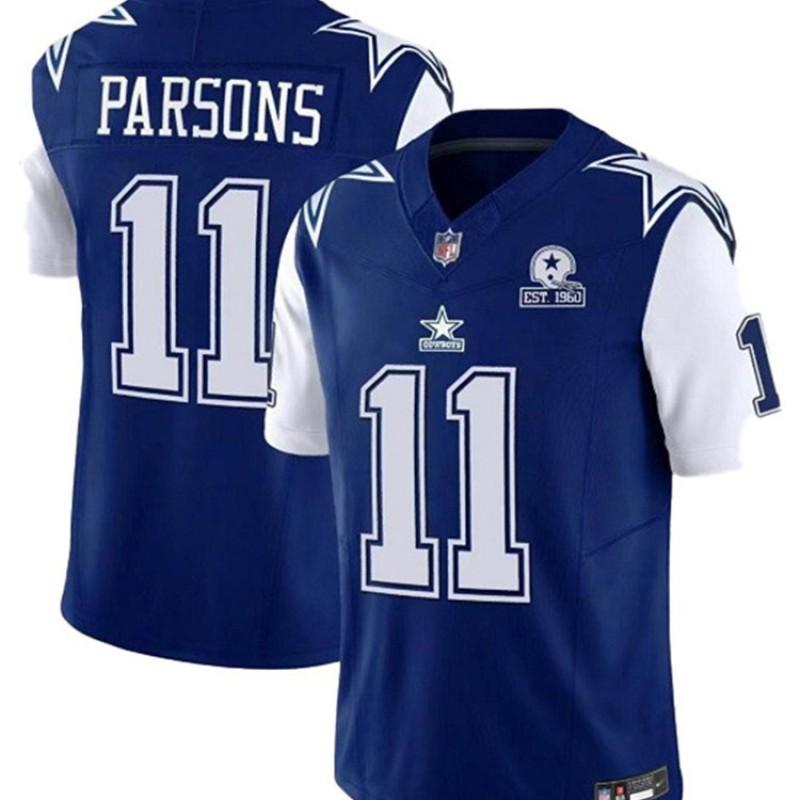 Dallas Cowboys NFL Football Jersey Men Women Custom Number 4 7 11 Blue Sportswear Breathable Synthetic Blend Basketball