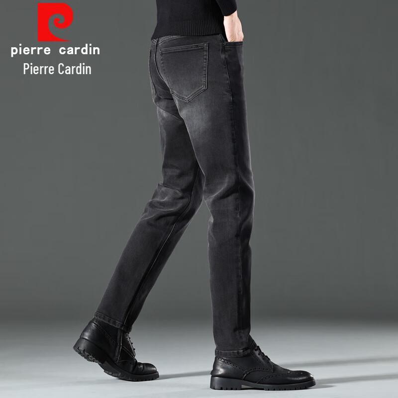 Pierre Cardin Мужские осенне-зимние прямые узкие эластичные джинсы