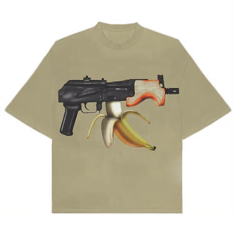 Harajuku Banana Gun Graphic T Shirts Vintage Y2k Men Women Tee Oversized Couples Gothic Streetwear Punk Casual Top Unisex Clothe