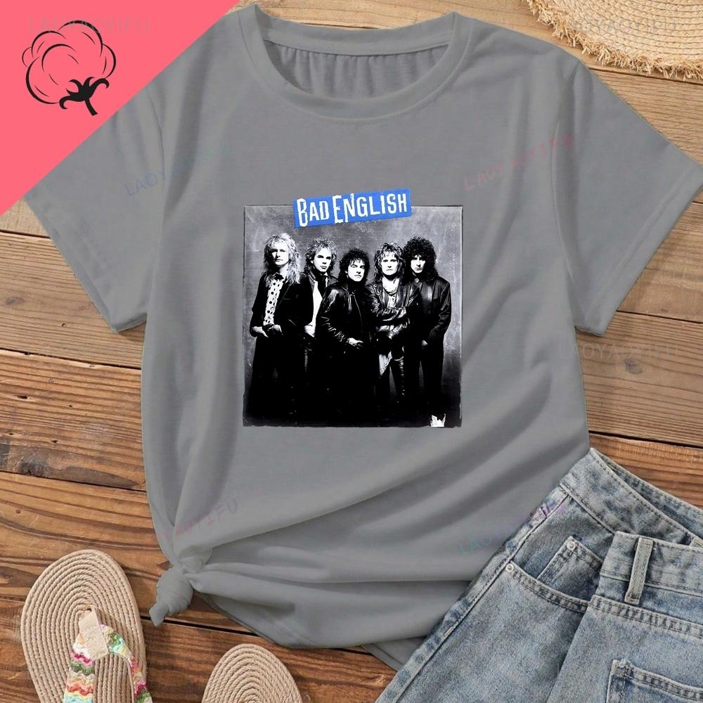 Retro New Style Bad English Rock Band Unisex's and WoUnisex's Universal Shirt with Pattern, Pure Cotton T-shirt