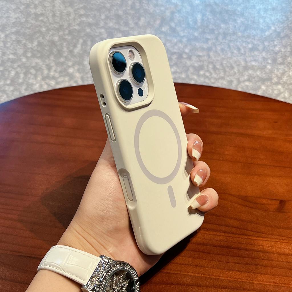 For iPhone 16 Pro Max Case Compatible with MagSafe Liquid Silicone+PC Anti-Scratch Phone Cover