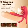 APP Controlled Vibrating Double Ring 9 Vibration Patterns Clitoral G-spot Stimulator Adult Toy for Couples