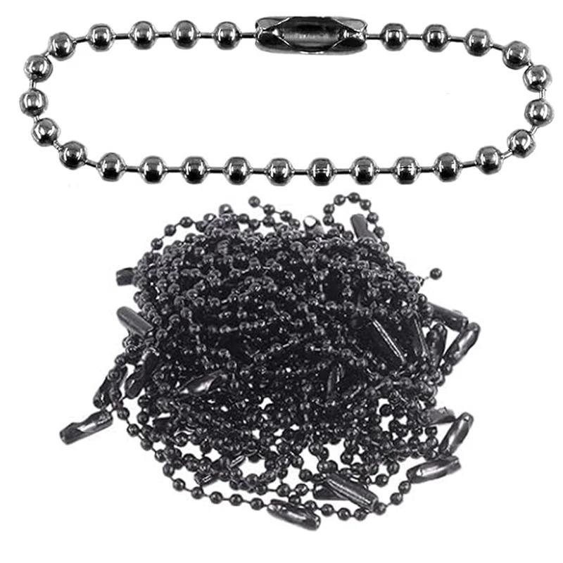 10-100pcs/Lot 10cm Iron Colorful Ball Bead Chain Fits KeyRing Key Chain Dolls Label Hand Tag Connector DIY Jewelry Making