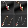 Stainless Steel Palestinian Map Pendant Necklace Ethnic Style Couple's Trendy Titanium Steel Accessory