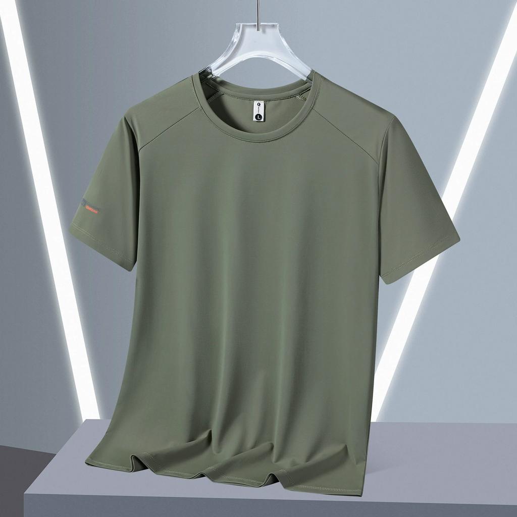 Футболка мужская летняя свободная тонкая с коротким рукавом большого размера, одежда для полных мужчин с добавлением жира и увеличенная мужская одежда из ледяного шелка