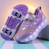 Girs LED Luminous Runaway Shoes Four-wheel Skates Men's and Children's Pulley Shoes LED Light Shoes