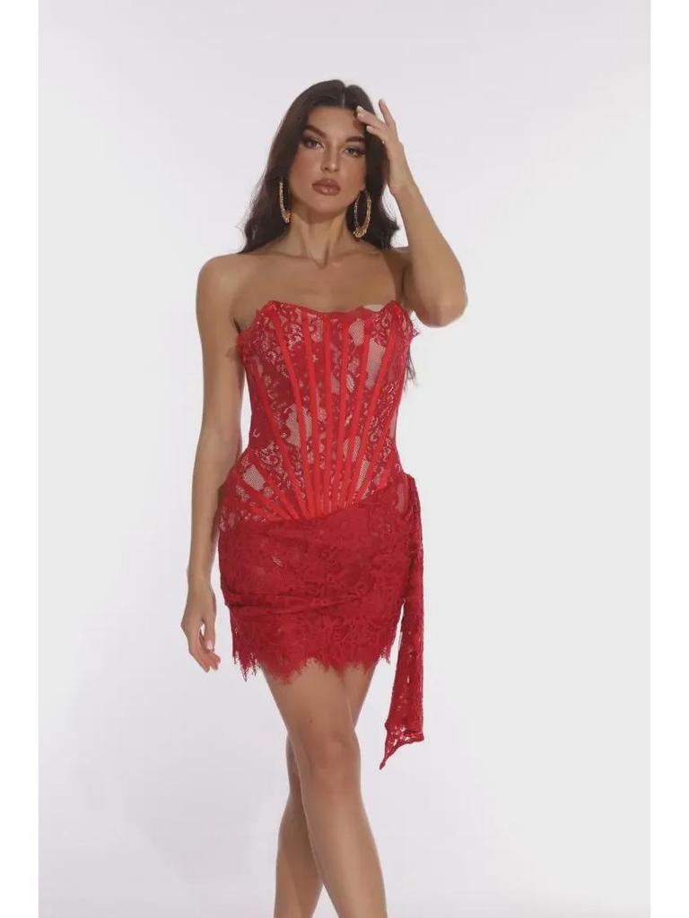 Высококачественное европейское и американское кружевное платье-труба - Элегантная женская мода