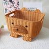 Basket Handmade for Organization with Handles Storage Bin Living Room Kitchen Countertop