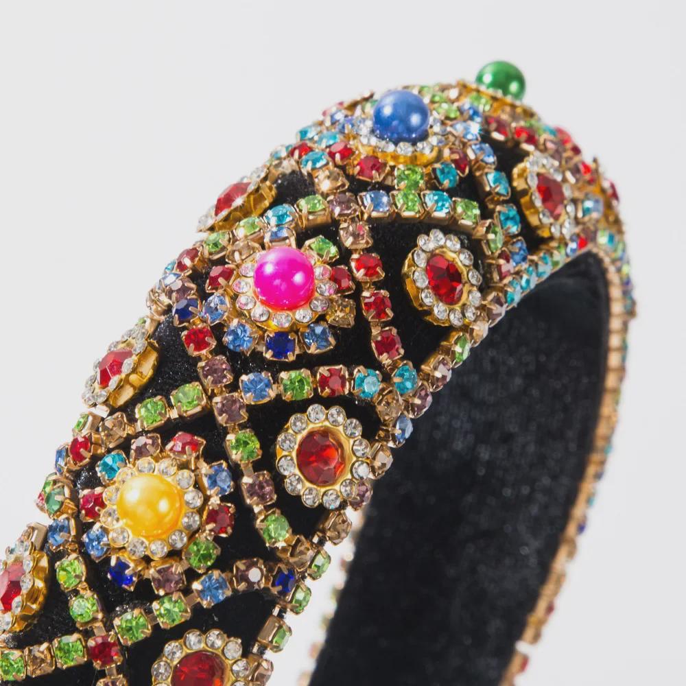 Элегантная фланелевая повязка на голову в стиле барокко со стразами – ретро-стиль для вечернего наряда