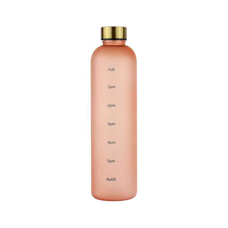 Бутылка для воды объемом 1 литр с маркером времени, герметичная, для занятий фитнесом, для спорта, путешествий на открытом воздухе, пластиковые матовые бутылки для питья