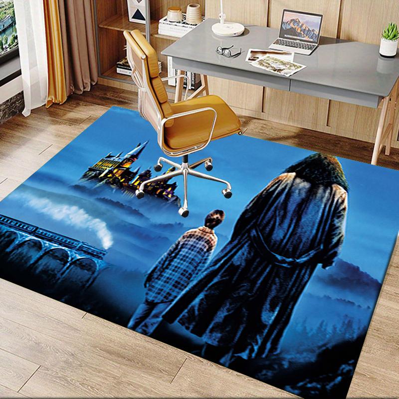 Harry Potter Hogwarts Express Night Train Poster Print Office Mat Home Decor Office Desk Chair Rugs Chair Carpet for office Chair Mat Gift F