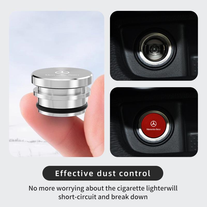 AABHA1 Car Alloy Cigarette Lighter Plug Cover Dust Protection Cap For Mercedes Benz W202 W212 W126 W140 W168 W177 CLS GLE GLC GLS CLA