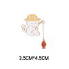 Cute Fishing Couple Forest Brooch Cat Series Gift