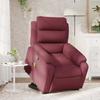 Massage Recliner with Rising Assistance Burgundy Fabric