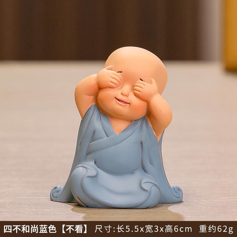 Милые фигурки маленьких монахов ручной работы из смолы для украшения рабочего стола